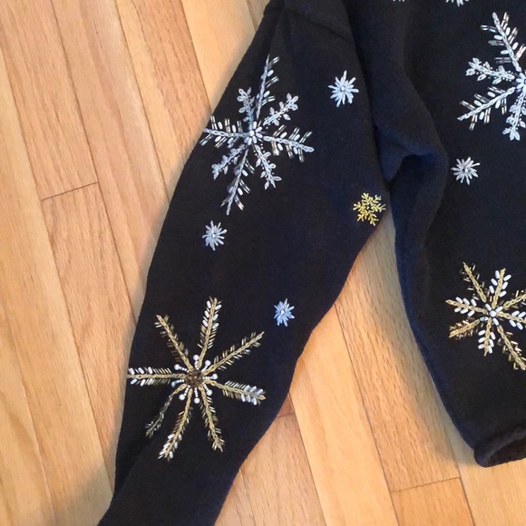 Vintage ugly Christmas sweater-black sz S - Picture 2 of 6